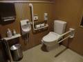 便器両側に手すりがあります。トイレットペーパーは片側です。