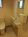 多目的トイレ洗面台。
手すりはありません。
