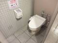 一般洋式トイレ。洋式トイレは1つです。個室入口幅は48cmです。手すりはありません。